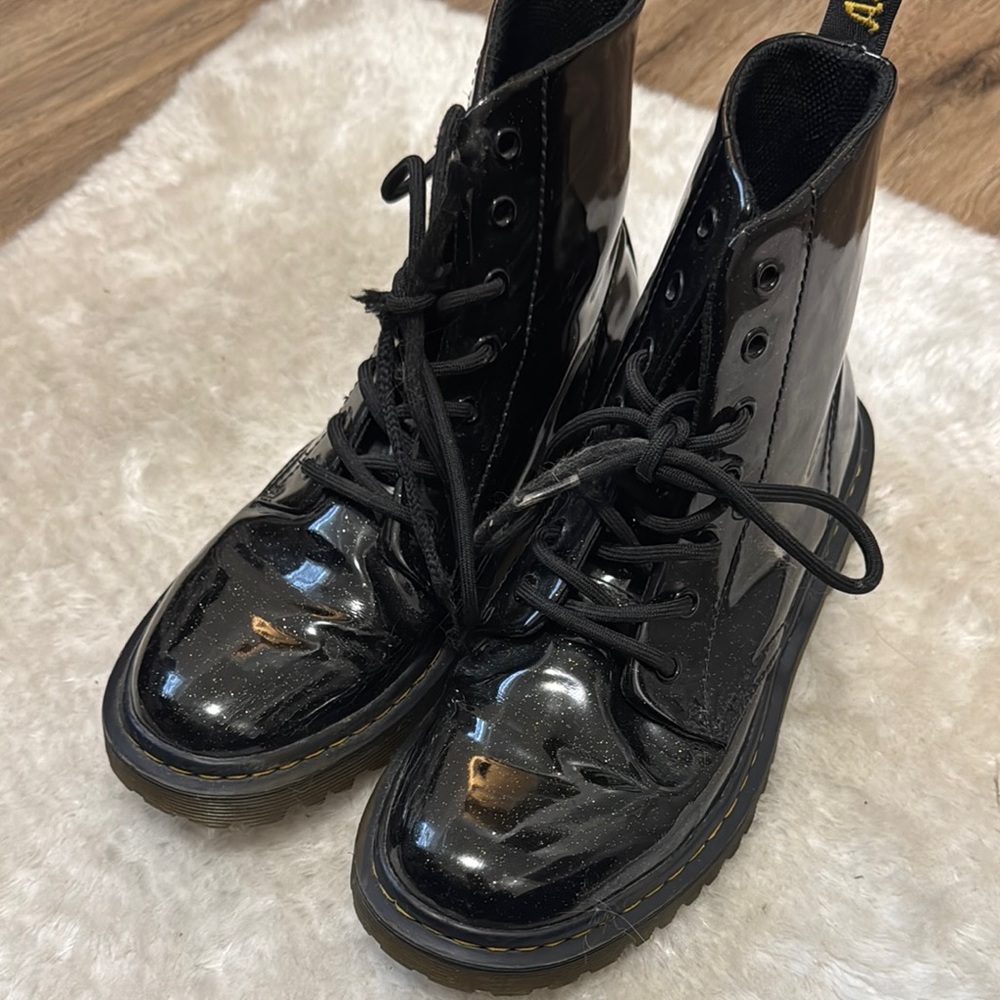 Doc Marten Black Patent Leather Women's Boots